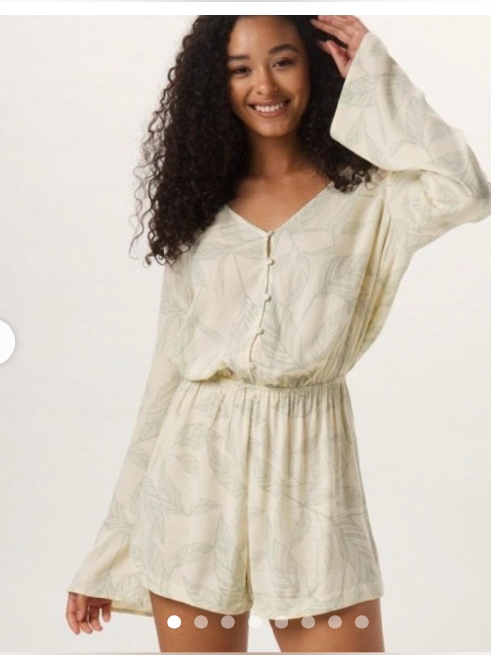 The Normal Brand Bell Sleeve Romper Palm Desert Print